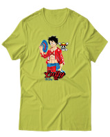 T-Shirt Αντρικό - Luffy Hat - Color Thumbnail Λαχανί