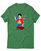 T-Shirt Αντρικό - Luffy Hat - Color Thumbnail Πράσινο
