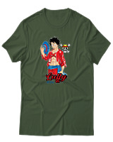 T-Shirt Αντρικό - Luffy Hat - Color Thumbnail Κυπαρισσί