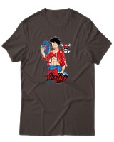 T-Shirt Αντρικό - Luffy Hat - Color Thumbnail Καφέ