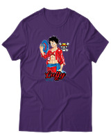 T-Shirt Αντρικό - Luffy Hat - Color Thumbnail Σκούρο Μωβ