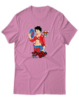 T-Shirt Αντρικό - Luffy Hat - Color Thumbnail Ροζ