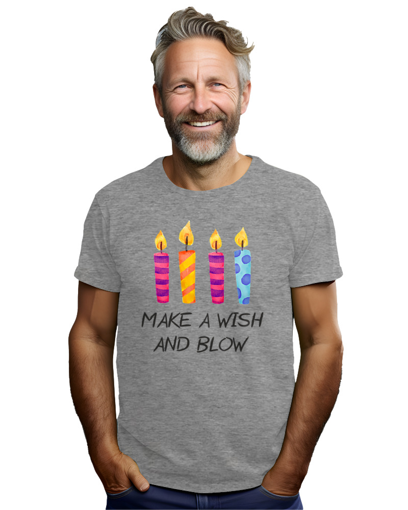 T-Shirt Αντρικό - Make A Wish And Blow - Image 2