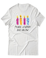 T-Shirt Αντρικό - Make A Wish And Blow - Color Thumbnail Άσπρο