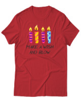 T-Shirt Αντρικό - Make A Wish And Blow - Color Thumbnail Κόκκινο