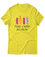 T-Shirt Αντρικό - Make A Wish And Blow - Color Thumbnail Κίτρινο