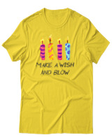 T-Shirt Αντρικό - Make A Wish And Blow - Color Thumbnail Χρυσό Κίτρινο
