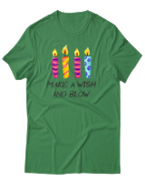 T-Shirt Αντρικό - Make A Wish And Blow - Color Thumbnail Πράσινο