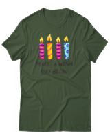 T-Shirt Αντρικό - Make A Wish And Blow - Color Thumbnail Κυπαρισσί