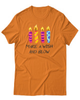 T-Shirt Αντρικό - Make A Wish And Blow - Color Thumbnail Πορτοκαλί