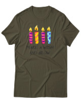 T-Shirt Αντρικό - Make A Wish And Blow - Color Thumbnail Χακί