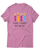 T-Shirt Αντρικό - Make A Wish And Blow - Color Thumbnail Ροζ