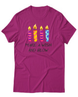 T-Shirt Αντρικό - Make A Wish And Blow - Color Thumbnail Φουξια