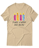 T-Shirt Αντρικό - Make A Wish And Blow - Color Thumbnail Μπεζ