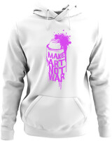 Φούτερ με κουκούλα - Make Art Not War - Color Thumbnail ΄Ασπρο