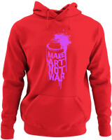 Φούτερ με κουκούλα - Make Art Not War - Color Thumbnail Κόκκινο
