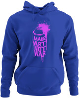Φούτερ με κουκούλα - Make Art Not War - Color Thumbnail Μπλε Ρουά