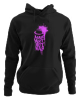 Φούτερ με κουκούλα - Make Art Not War - Color Thumbnail Μαύρο