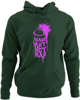 Φούτερ με κουκούλα - Make Art Not War - Color Thumbnail Κυπαρισσί