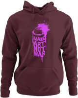 Φούτερ με κουκούλα - Make Art Not War - Color Thumbnail Marron