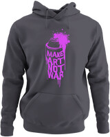 Φούτερ με κουκούλα - Make Art Not War - Color Thumbnail Ανθρακί