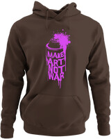 Φούτερ με κουκούλα - Make Art Not War - Color Thumbnail Καφέ