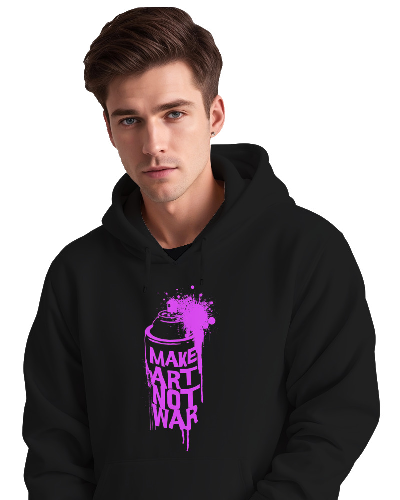 Φούτερ με κουκούλα - Make Art Not War - Image 2