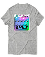 T-Shirt Αντρικό - Make me smile - Color Thumbnail Γκρι Μελανζέ