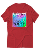 T-Shirt Αντρικό - Make me smile - Color Thumbnail Κόκκινο