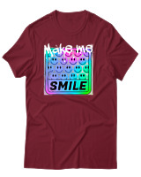 T-Shirt Αντρικό - Make me smile - Color Thumbnail Σκούρο Κόκκινο