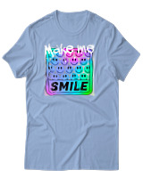 T-Shirt Αντρικό - Make me smile - Color Thumbnail Γαλάζιο