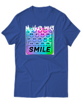 T-Shirt Αντρικό - Make me smile - Color Thumbnail Μπλε Ρουά