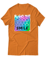 T-Shirt Αντρικό - Make me smile - Color Thumbnail Πορτοκαλί
