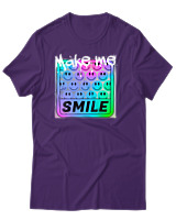 T-Shirt Αντρικό - Make me smile - Color Thumbnail Σκούρο Μωβ