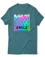 T-Shirt Αντρικό - Make me smile - Color Thumbnail Μπλε Πράσινο