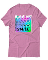 T-Shirt Αντρικό - Make me smile - Color Thumbnail Ροζ