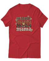 T-Shirt Αντρικό - Mama Leopard - Color Thumbnail Κόκκινο