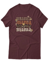 T-Shirt Αντρικό - Mama Leopard - Color Thumbnail Μπορντό