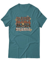 T-Shirt Αντρικό - Mama Leopard - Color Thumbnail Μπλε Πράσινο