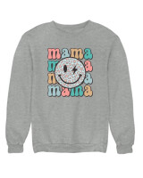 Φούτερ χωρίς κουκούλα - Mama Smile Thunder - Color Thumbnail Γκρι Μελανζέ
