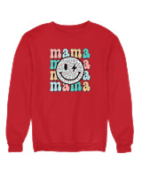 Φούτερ χωρίς κουκούλα - Mama Smile Thunder - Color Thumbnail Κόκκινο