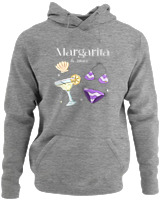 Φούτερ με κουκούλα - Margarita & Bikini - Color Thumbnail Γκρι Μελανζέ