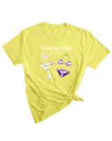 T-Shirt Woman Fashion Γυναικείο - Margarita & Bikini - Color Thumbnail LIGHT YELLOW