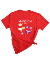 T-Shirt Woman Fashion Γυναικείο - Margarita & Bikini - Color Thumbnail RED