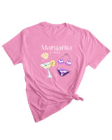 T-Shirt Woman Fashion Γυναικείο - Margarita & Bikini - Color Thumbnail PINK