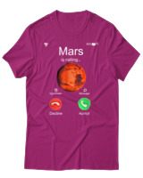 T-Shirt Αντρικό - Mars Is Calling - Color Thumbnail Φουξια