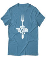 T-Shirt Unisex - May The Fork Be With You - Color Thumbnail Τιρκουάζ