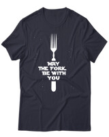 T-Shirt Unisex - May The Fork Be With You - Color Thumbnail Σκούρο Μπλε
