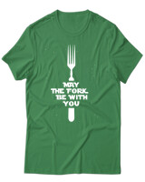 T-Shirt Unisex - May The Fork Be With You - Color Thumbnail Πράσινο