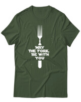 T-Shirt Unisex - May The Fork Be With You - Color Thumbnail Κυπαρισσί